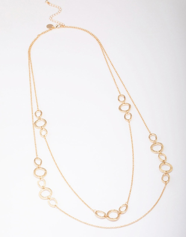 Lovisa - Gold Molten Oval Stone Necklace