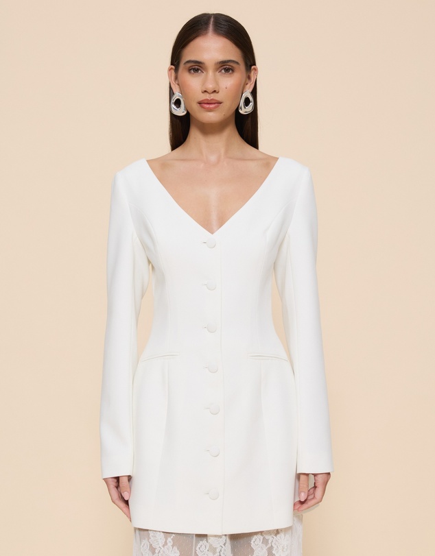 Revibe - Repaired CHANCERY Jordie Maxi Lace And Suiting Dress - AU 16