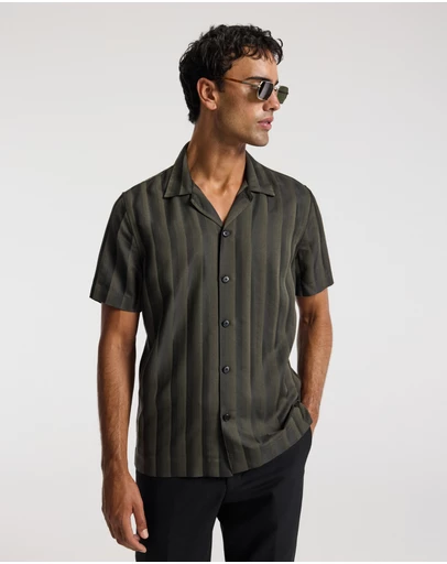 Calibre - Jacquard Stripe Shirt Khaki