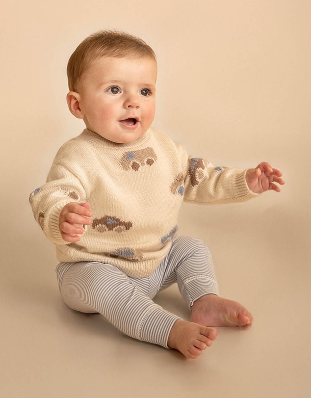 Bebe by Minihaha - Alvin Automobile Knitted Jumper - Babies