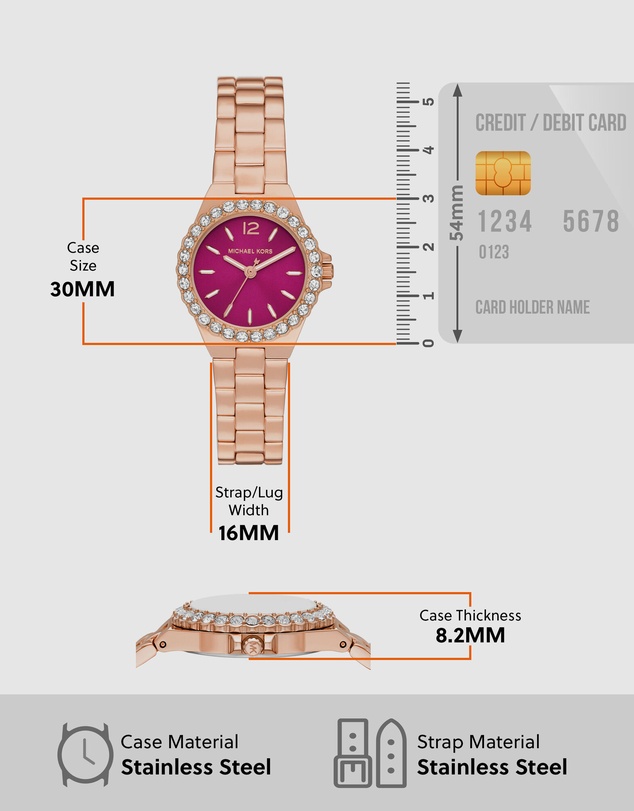 Michael Kors - Lennox Rose Gold Tone Analogue Watch