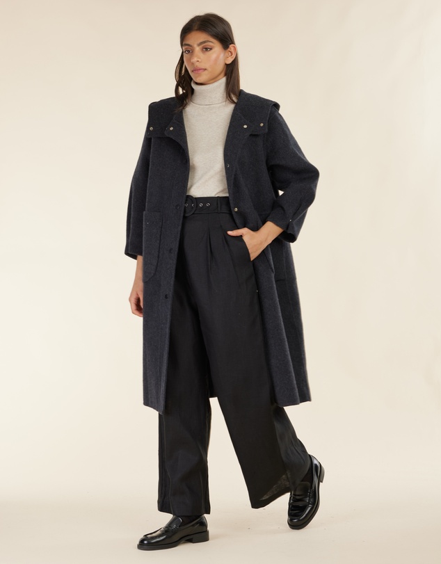 Amelius - Celine Hooded Snap Front Coat