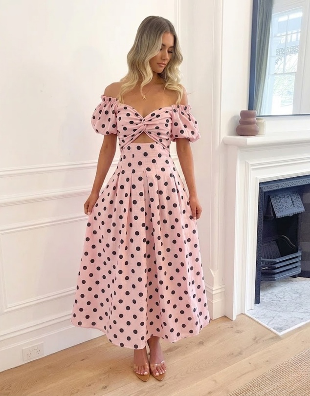 Esther & Co - Soheila Dress - Pink Spot