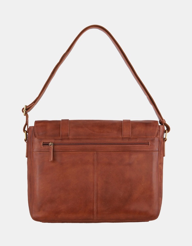 Pierre Cardin - Pierre Cardin Men's Rustic Leather Computer Satchel