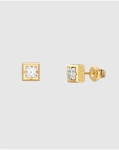 GUESS - GUESS Mens Gold-Tone 6mm Supremo Squared Studs