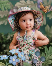 Fleur Harris - ‘Enchanted Garden’ Summer Baby Hat in Patchwork