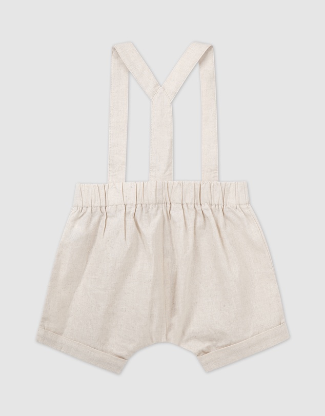 Designer Kidz - Finley Linen Suspender Shorts