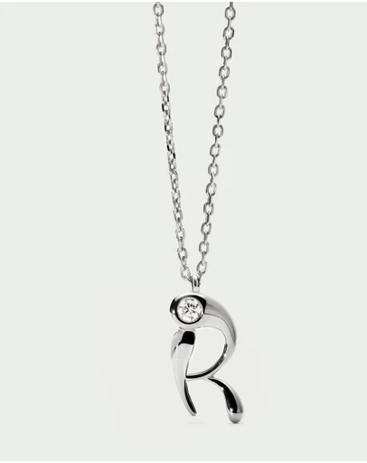 PDPAOLA - Initial 2026 R Silver Pendant Necklace