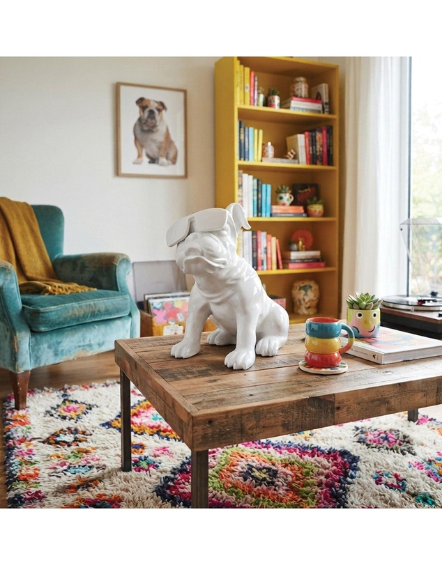 Urban Attitude - Urban Attitude Bulldog Statue - Gloss White