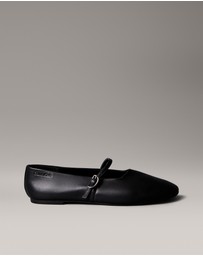 Calvin Klein - Leather Square Toe Ballerinas