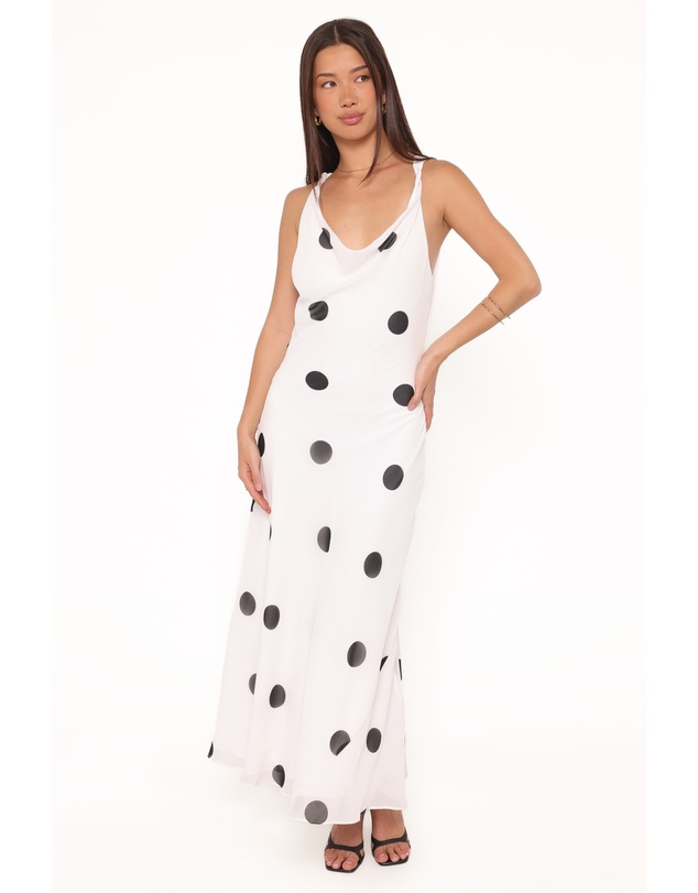 Petal & Pup - Collette Maxi Dress - White Polka Dot