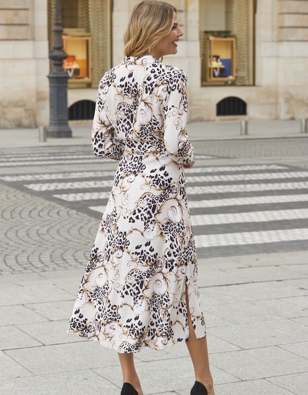 Sosandar - WOW Print Belted Shirt Dress