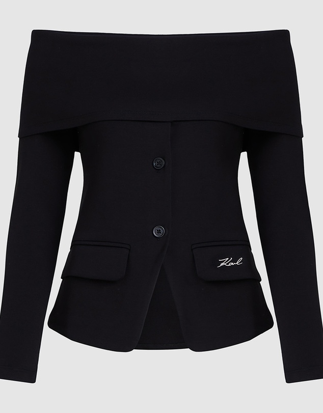 Karl Lagerfeld - Off-Shoulder Sweatshirt