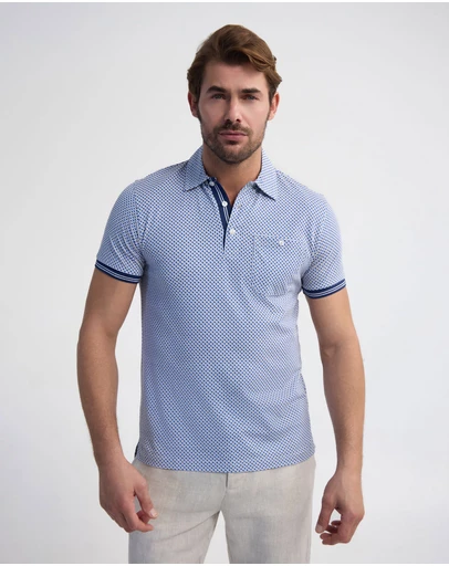 Oxford - Milo Print Jersey Polo With Pocket