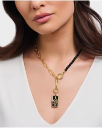 THOMAS SABO - Gold Necklace with Onyx Beads and White Zirconia