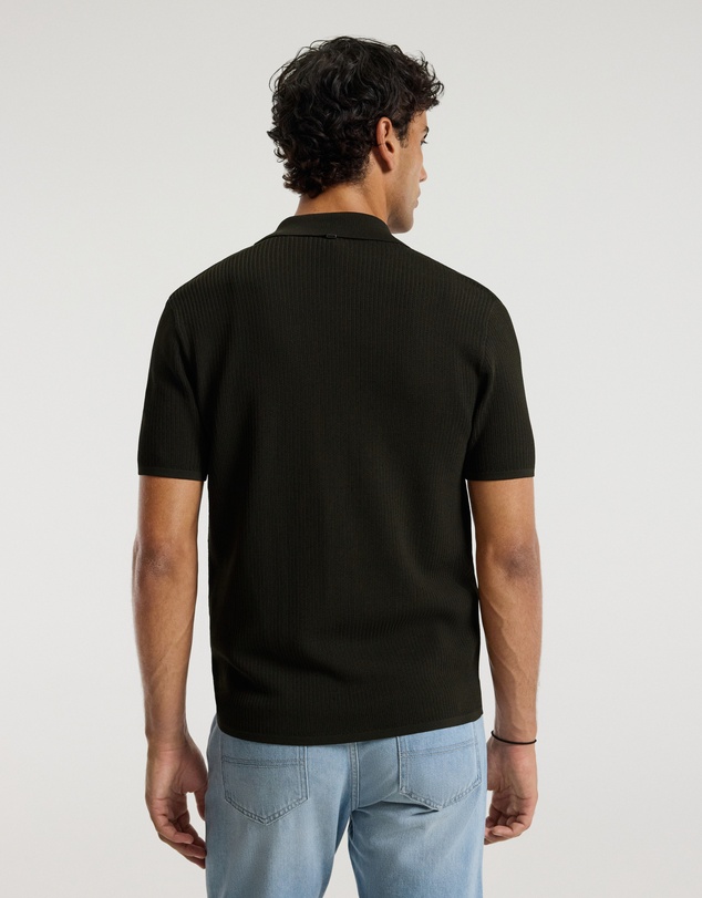 Calibre - Linear Rib Knit Shirt Dark Khaki