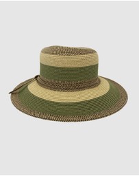 Jacaru - Jacaru 1752 Striped Wide Brim Hat
