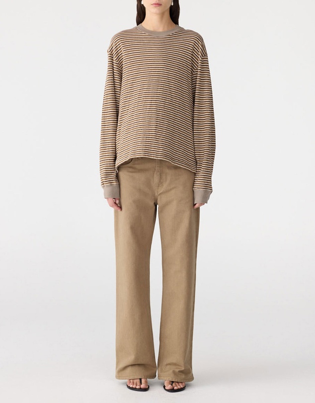 Bassike - Stripe Slouch LS T-Shirt