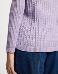 Lindsay Nicholas New York - V-Neck Cable Sweater