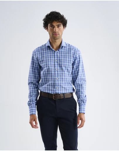 3 Wise Men - 3 Wise Men Driftwood Blue Check Shirt
