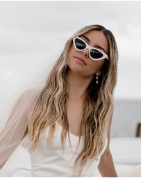 The White Collection - Brittany - Flirty White Bridal Sunglasses
