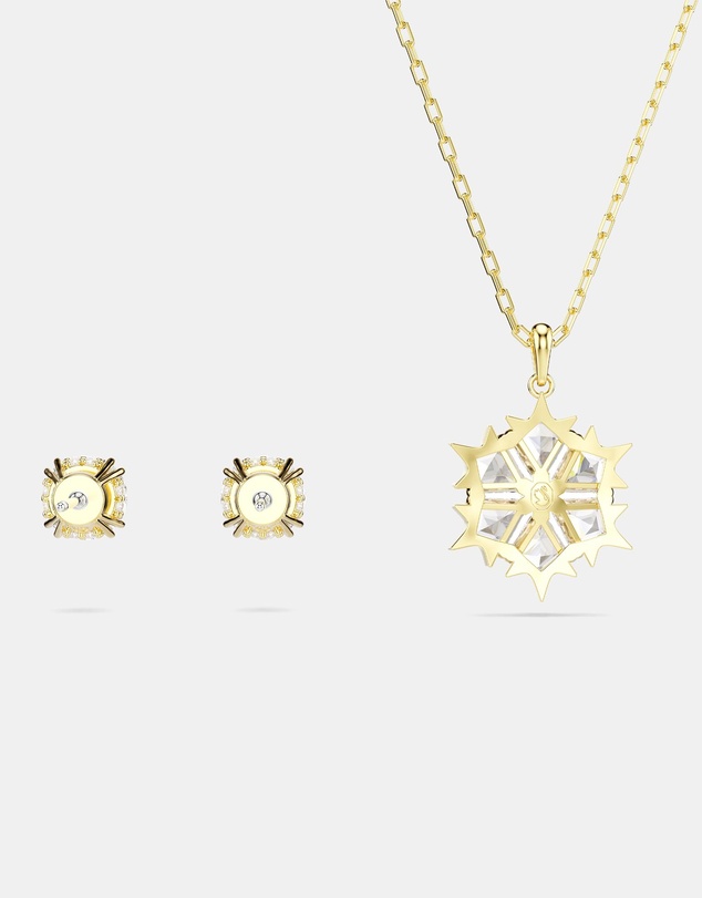 Swarovski - Magic Set, Set (2), Mixed Cuts, Snowflake, White, 18K Gold Finish