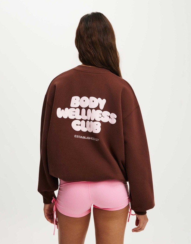 Cotton On Body Active - Plush Graphic Crew Sweatshirt