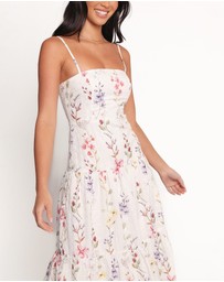Petal & Pup - Botanique Midi Dress - Coral Wildflower