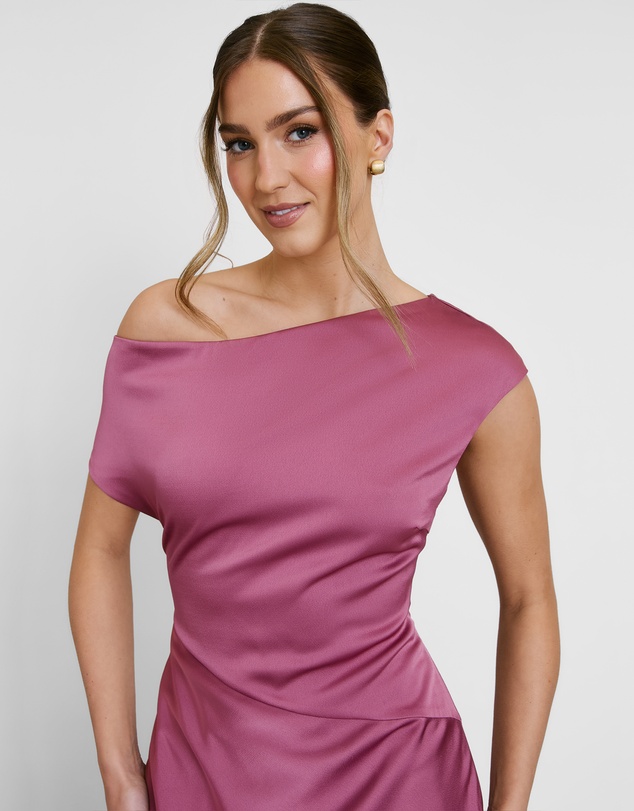 Six Stories - Asymmetric Satin Bridesmaid Dress