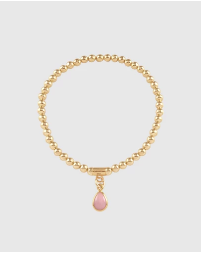Von Treskow - Stretchy Bracelet with Pear Pink Opal