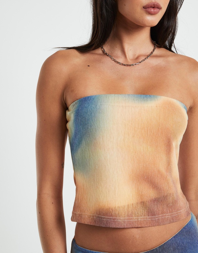 Neon Hart - Della Printed Strapless Knit Top