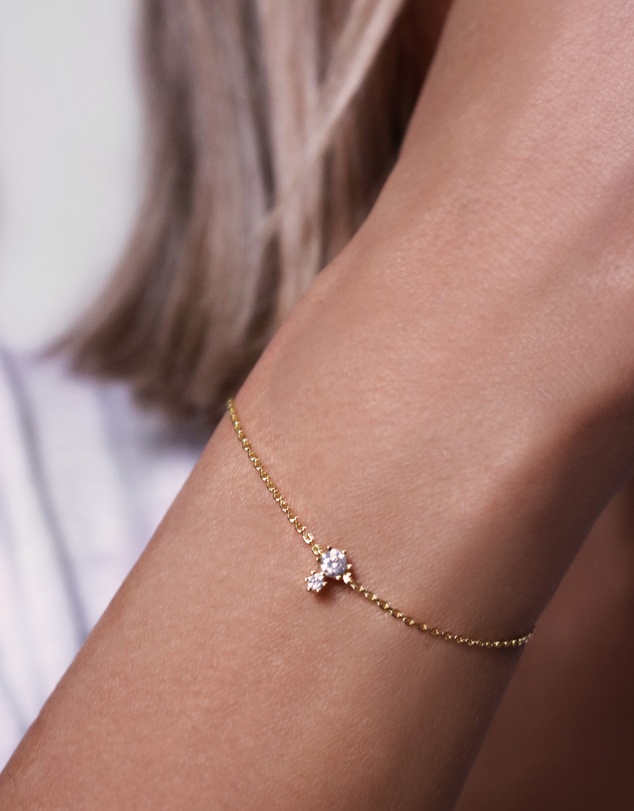 CA Jewellery - Classic Double Stone Bracelet Gold