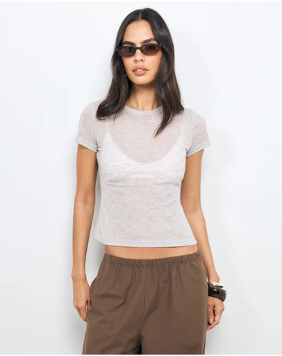 AERE - Isla Sheer T-Shirt
