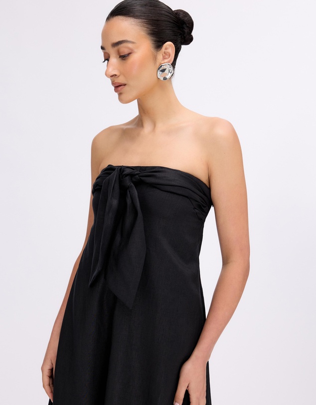 Minima Esenciales - Marlowe Linen Strapless Maxi Dress