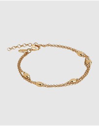 Najo - Volare Yellow Gold Double Chain Bracelet (18.5cm+ext)