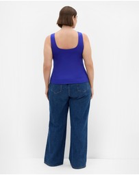 City Chic - Plus size Arami Strap Detail Top - cobalt