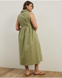 Atmos&Here Curvy - Riley Linen Blend Midi Dress