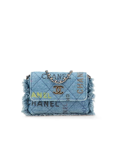 Pre-Loved by Azura Reborn - Pre-Loved Mini Denim Mood Clutch with Chain