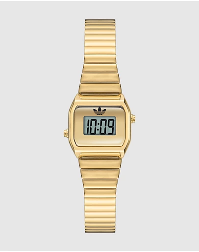 adidas Originals - Digital Two XS 20mm Gold-Tone Stainless Steel Bracelet Watch