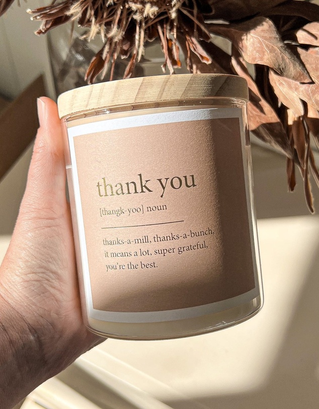 The Commonfolk Collective - Thank You ~ Goldie Dictionary Meaning Candle