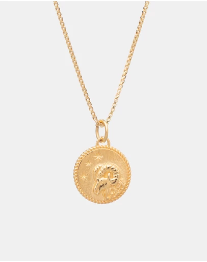 Rachel Jackson - Zodiac Art Coin Necklace Aries