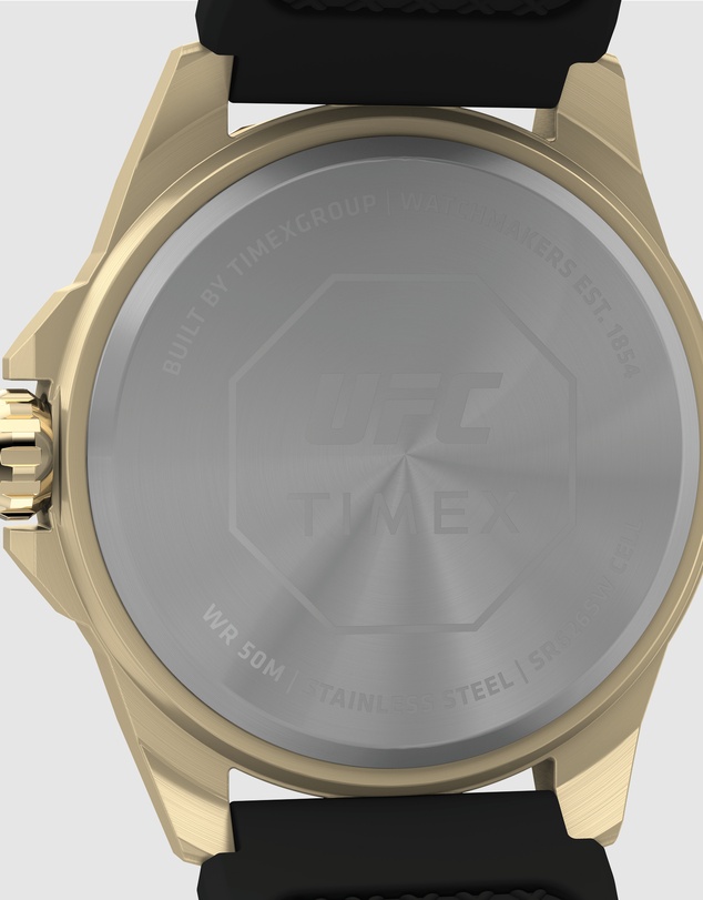 UFC - UFC Prospect 46mm Black Dial with Gold Tone Case & Black Silicone Strap