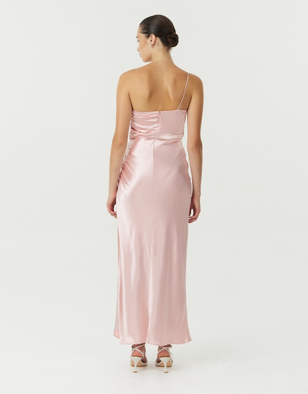 Third Form - Satin Gather One Shoulder Dress