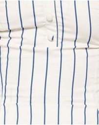 Petal & Pup - Sybella Pleat Front Peplum Tank - Blue/Yellow Stripe