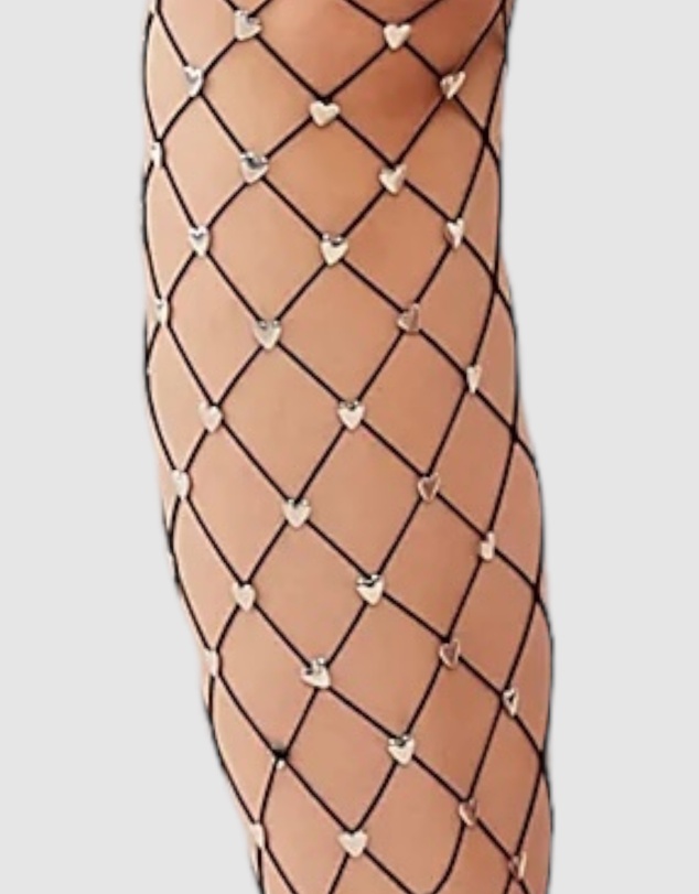 High Heel Jungle - Sweet Heart Fishnet Tights
