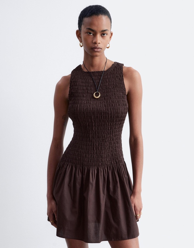 & Other Stories - Smocked Cotton Poplin Mini Dress