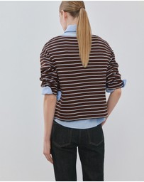 M.N.G - Striped Boat Neck Sweatshirt