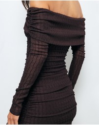 AERE - Valentina Off Shoulder Midi Dress