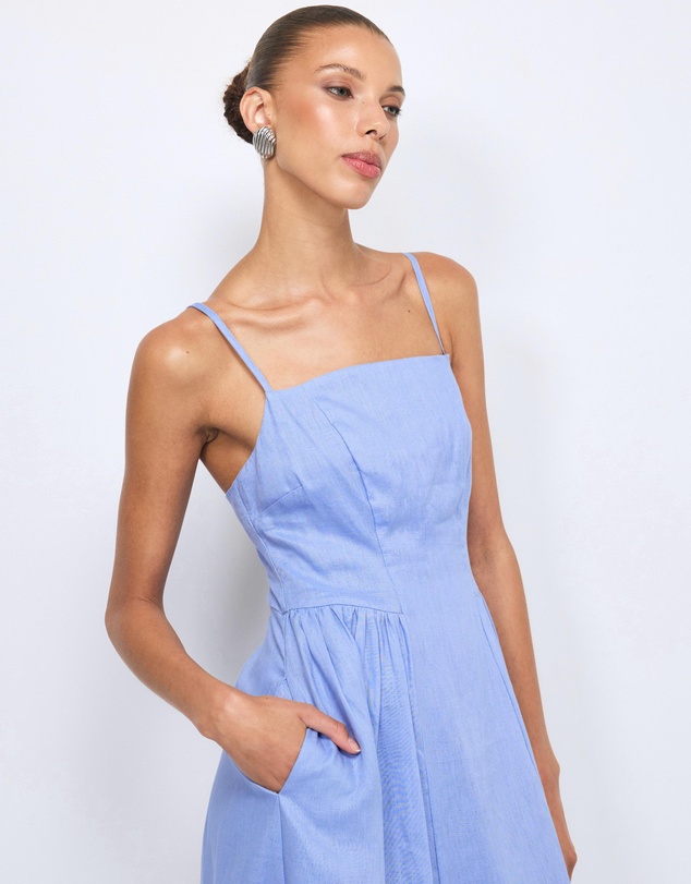 AERE - Gabriella Linen Midi Dress