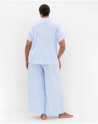City Chic - Kitty Check Print Pyjama Shirt